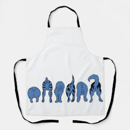 Blauwe hondenpeuken schort