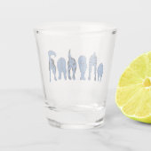 Blauwe hondenpeuken shot glas (Achterkant)