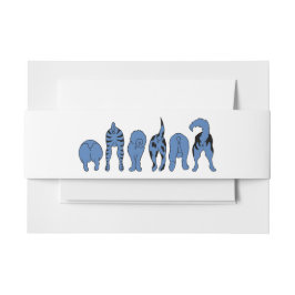 Blauwe hondenpeuken uitnodigingen wikkel