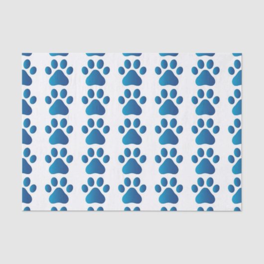 Blauwe Hondenpoot Tissuepapier (Voorkant)