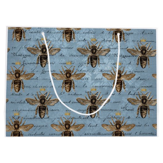 blauwe honingbijen groot cadeauzakje (Achterkant)