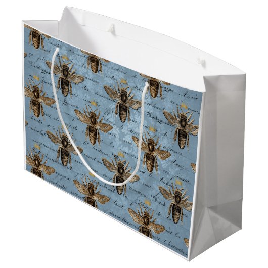  blauwe honingbijen groot cadeauzakje (Achterkant Gekanteld)