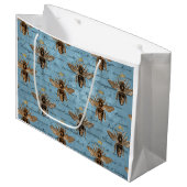 blauwe honingbijen groot cadeauzakje (Voorkant Gekanteld)