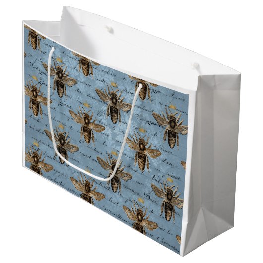 blauwe honingbijen groot cadeauzakje (Voorkant Gekanteld)