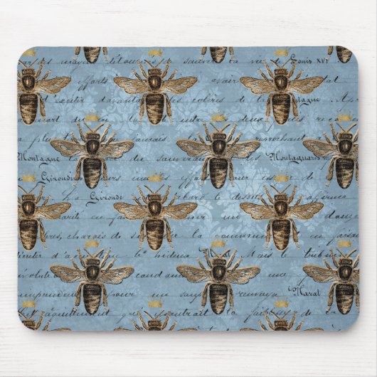  blauwe honingbijen muismat (Voorkant)