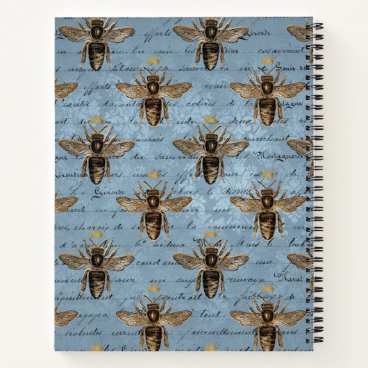  blauwe honingbijen notitieboek (Achterkant)