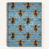  blauwe honingbijen notitieboek (Voorkant)