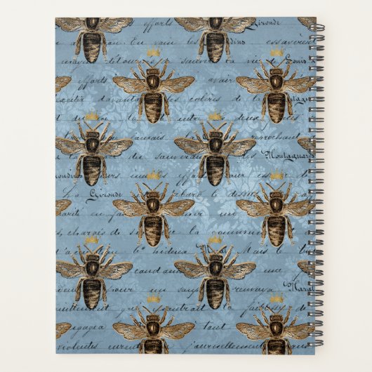  blauwe honingbijen planner (Achterkant)