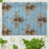  blauwe honingbijen theedoek (Gevouwen)