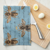  blauwe honingbijen theedoek (Quarter Fold)