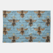  blauwe honingbijen theedoek (Horizontaal)