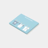 Blauwe honkbal baby jongen en aanstaande moeder post-it® notes (Schuin)