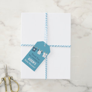 Blauwe honkbal baby jongen shower feest labels cadeaulabel