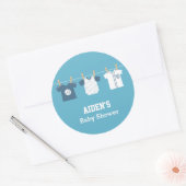 Blauwe honkbal baby jongens shower feest labels (Envelop)