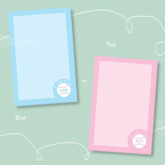 Blauwe honkbal gepersonaliseerde Post-It-notities Post-it® Notes