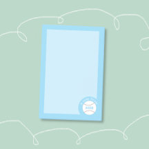 Blauwe honkbal gepersonaliseerde Post-It-notities