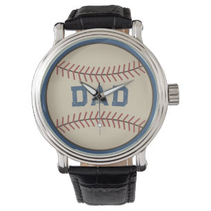 Blauwe honkbal vader horloge