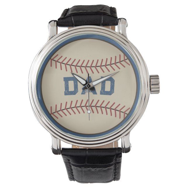 Blauwe honkbal vader horloge (Voorkant)
