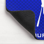 Blauwe honkbalspeler muismat (Hoek)