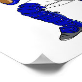 Blauwe honkbalvanger poster (Hoek)
