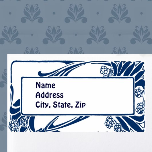 Blauwe hoofdletter etiket