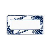 Blauwe hoofdletter etiket (Voorkant)