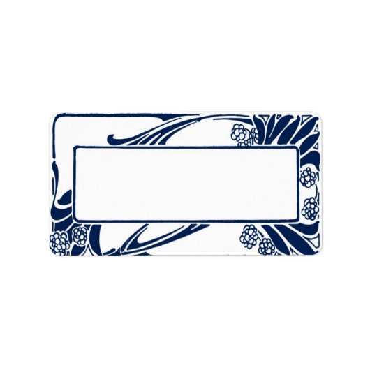 Blauwe hoofdletter etiket (Voorkant)