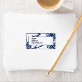 Blauwe hoofdletter etiket (Insitu)