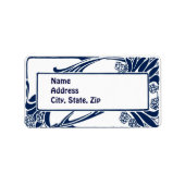 Blauwe hoofdletter etiket (Voorkant)