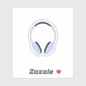 Blauwe hoofdtelefoon sticker (Vel)