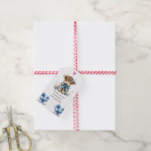 Blauwe hoogland Koe Birthday Party Favor Cadeaulabel (Met Touw)