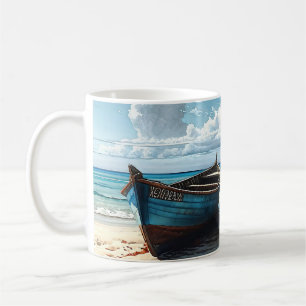 "Blauwe horizon". Een kleurrijk ontspannend bootze Koffiemok