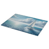Blauwe Horizon Solitaire Zeilboot Snijplank (Hoek)