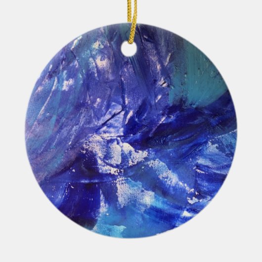 Blauwe horizons keramisch ornament (Voorkant)