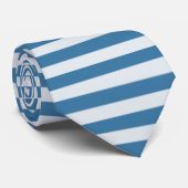 Blauwe horizontale streep das (Opgerold)