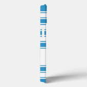 Blauwe horizontale streep met monogram Case-Mate iPhone case (Achterkant / Rechts)