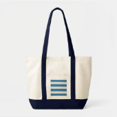 Blauwe horizontale streep zak tote bag (Voorkant)