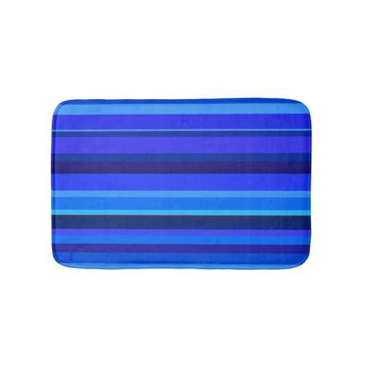 Blauwe horizontale strepen badmat (Voorkant)
