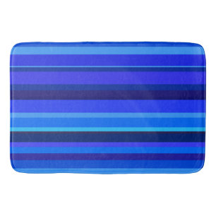 Blauwe horizontale strepen badmat