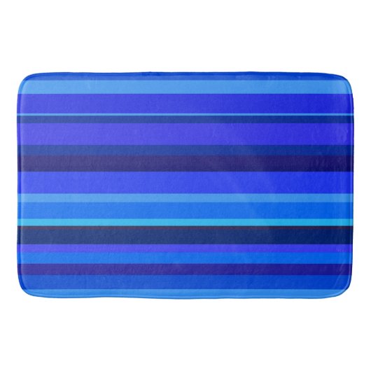 Blauwe horizontale strepen badmat (Voorkant)