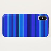 Blauwe horizontale strepen Case-Mate iPhone case (Achterkant (horizontaal))