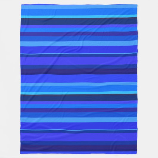 Blauwe horizontale strepen fleece deken (Voorkant)