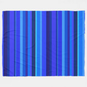 Blauwe horizontale strepen fleece deken (Voorkant (Horizontaal))