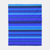 Blauwe horizontale strepen fleece deken (Voorkant)