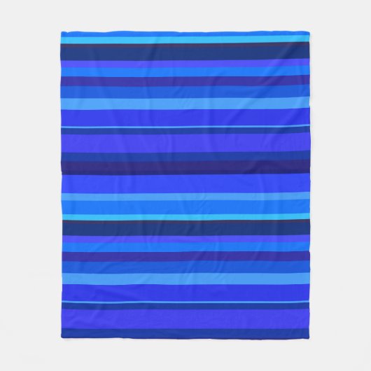 Blauwe horizontale strepen fleece deken (Voorkant)