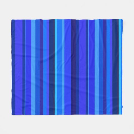 Blauwe horizontale strepen fleece deken (Voorkant (Horizontaal))