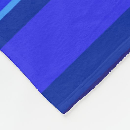 Blauwe horizontale strepen fleece deken (Hoek)