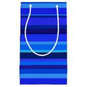 Blauwe horizontale strepen klein cadeauzakje (Voorkant)