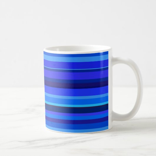 Blauwe horizontale strepen koffiemok (Rechts)
