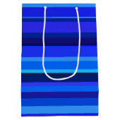 Blauwe horizontale strepen medium cadeauzakje (Achterkant)